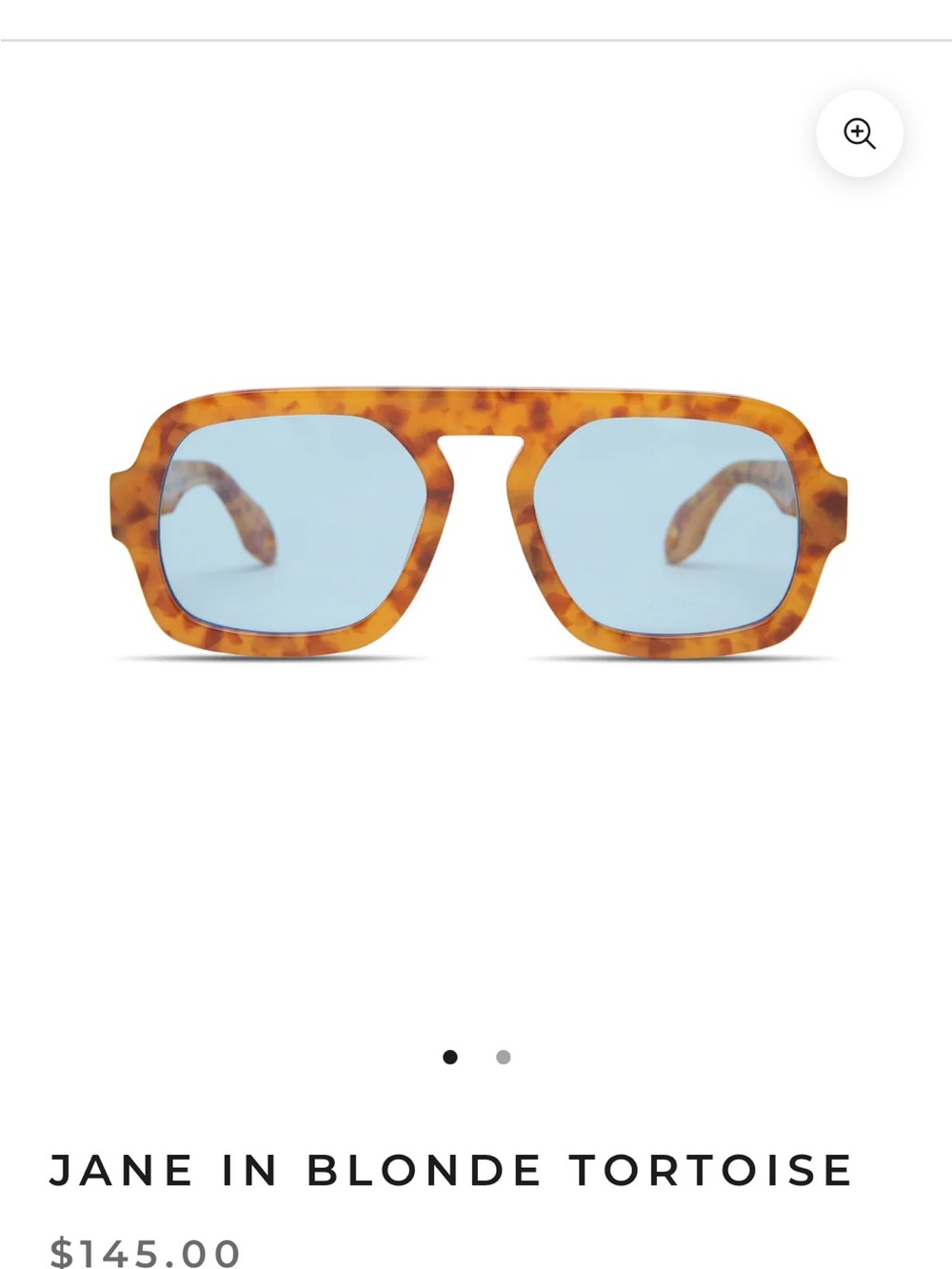 Elisa Johnson Jane Blonde Tortoise Sunglasses - Blue Lenses